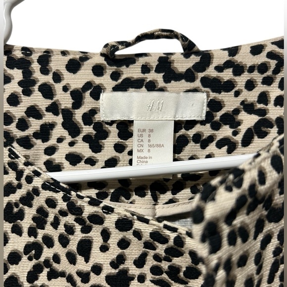 H&M leopard print open front jacket with 3/4 sleeves | SZ 8 med - Picture 5 of 8